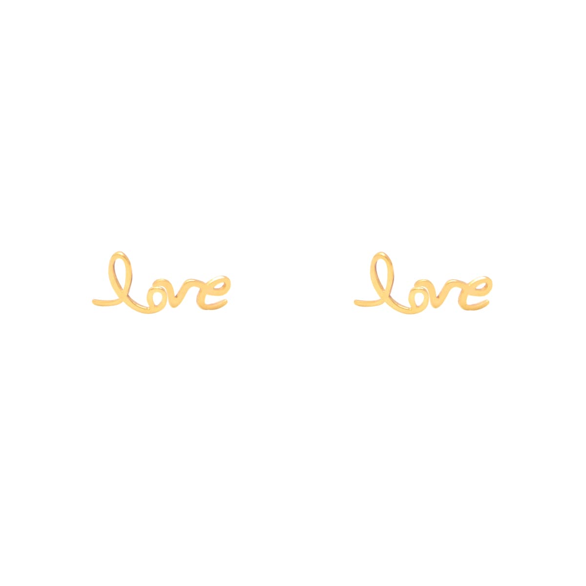 خرید گوشواره میخی طلا 18عیار مدل Love گالری پرسته