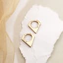 گوشواره حلقه ای طلا 18 عیار مدل مثلث الی گالری - تصویر 2