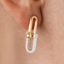 گوشواره طلا 18 عیار زنانه ماوی گالری مدل نگین دار1 - تصویر 2