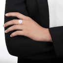 انگشتر طلا تک نگین 18 عیار مدل اوال حصیری کد RM074 سایز 54 - تصویر 1